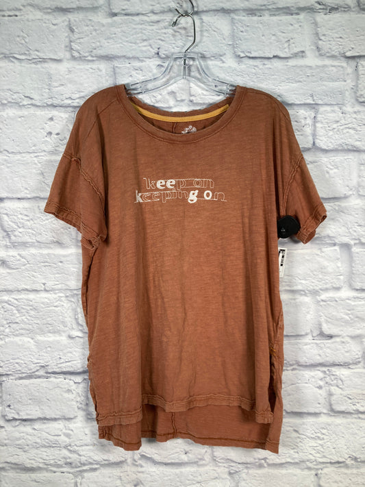 Top Short Sleeve By Pilcro In Tan, Size: M