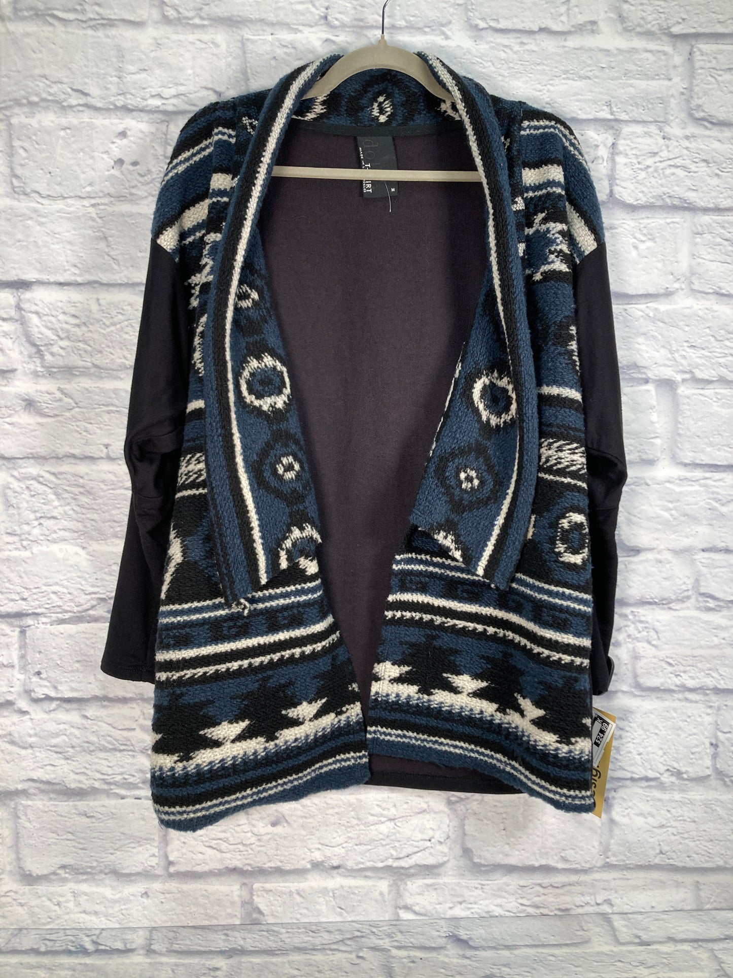 Sweater Cardigan By Dolan Left Coast In Black & Blue, Size: M