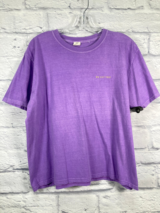 Top Short Sleeve Basic By Urban Outfitters In Purple, Size: Xl