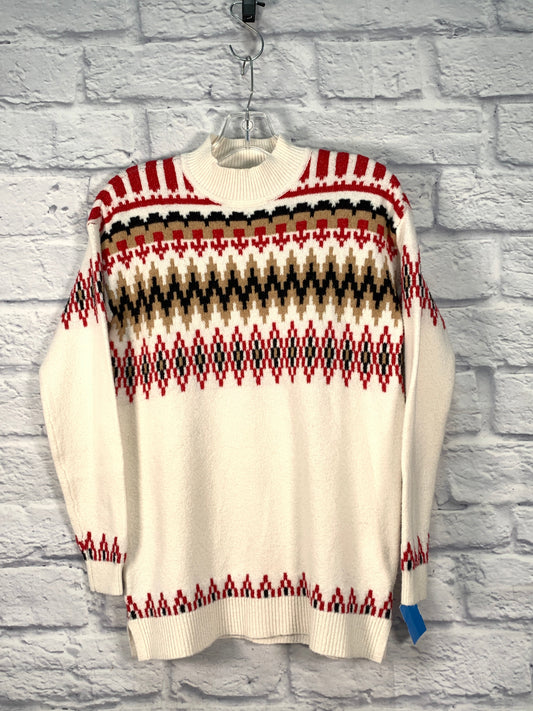 Sweater By Loft In Cream & Red, Size: Xs