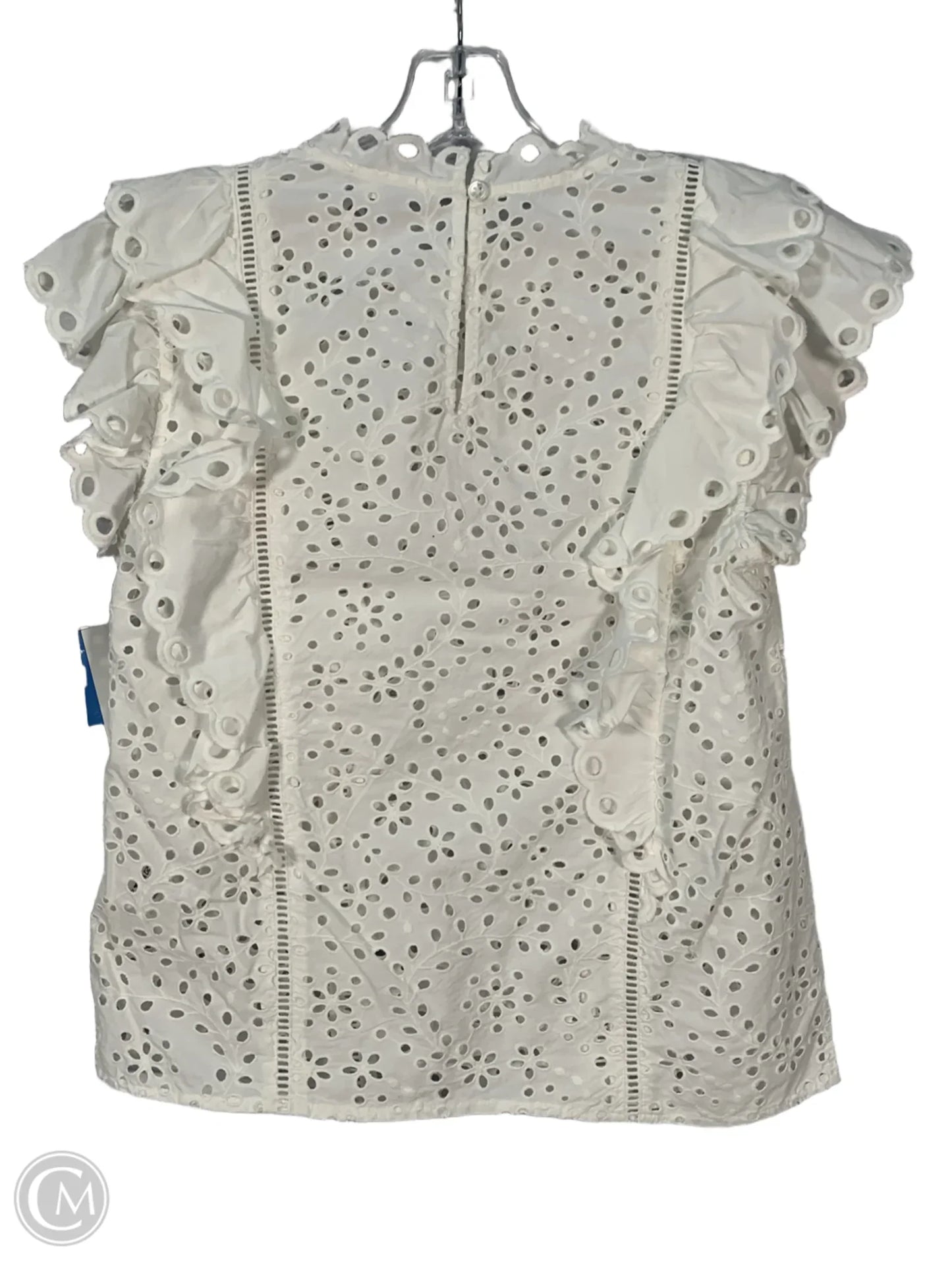 Top Short Sleeve Designer By Veronica Beard In White, Size: Xs