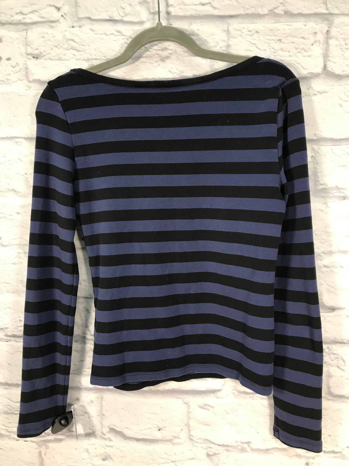 Top Long Sleeve By Maeve In Black & Blue, Size: S