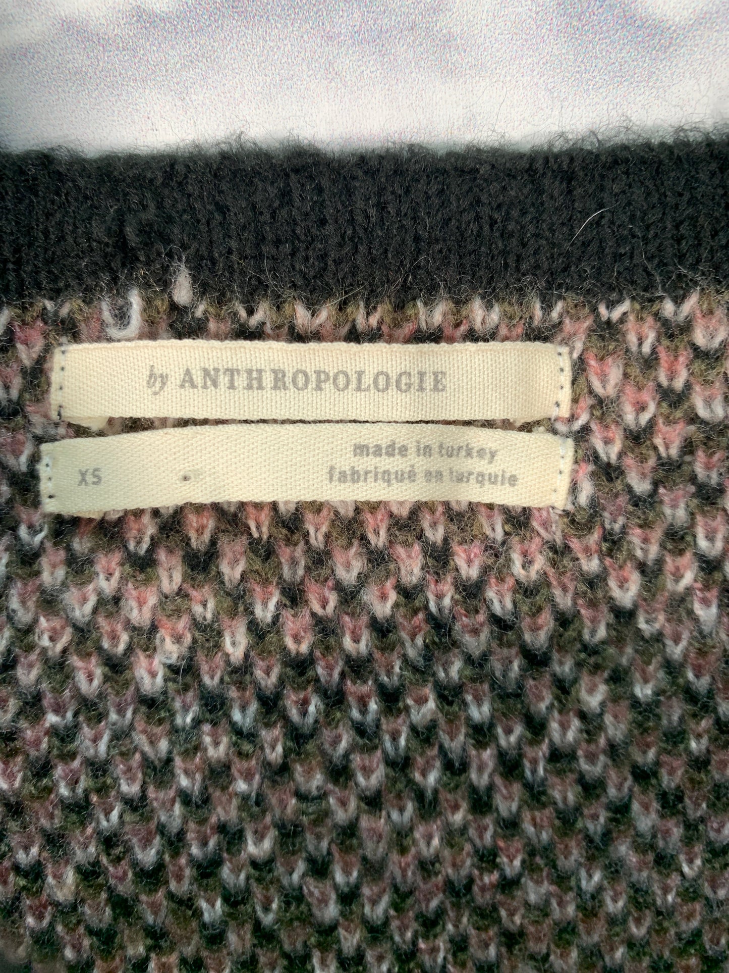 Sweater By Anthropologie In Black & Pink, Size: Xs