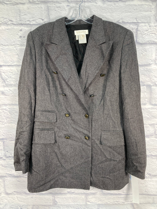 Blazer Designer By Escada In Grey, Size: M