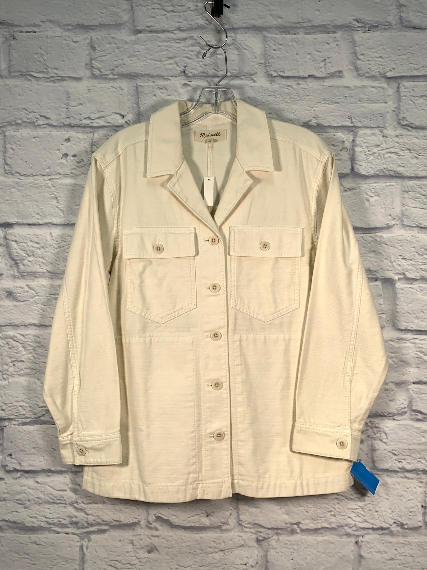 Jacket Shirt By Madewell In Cream, Size: S