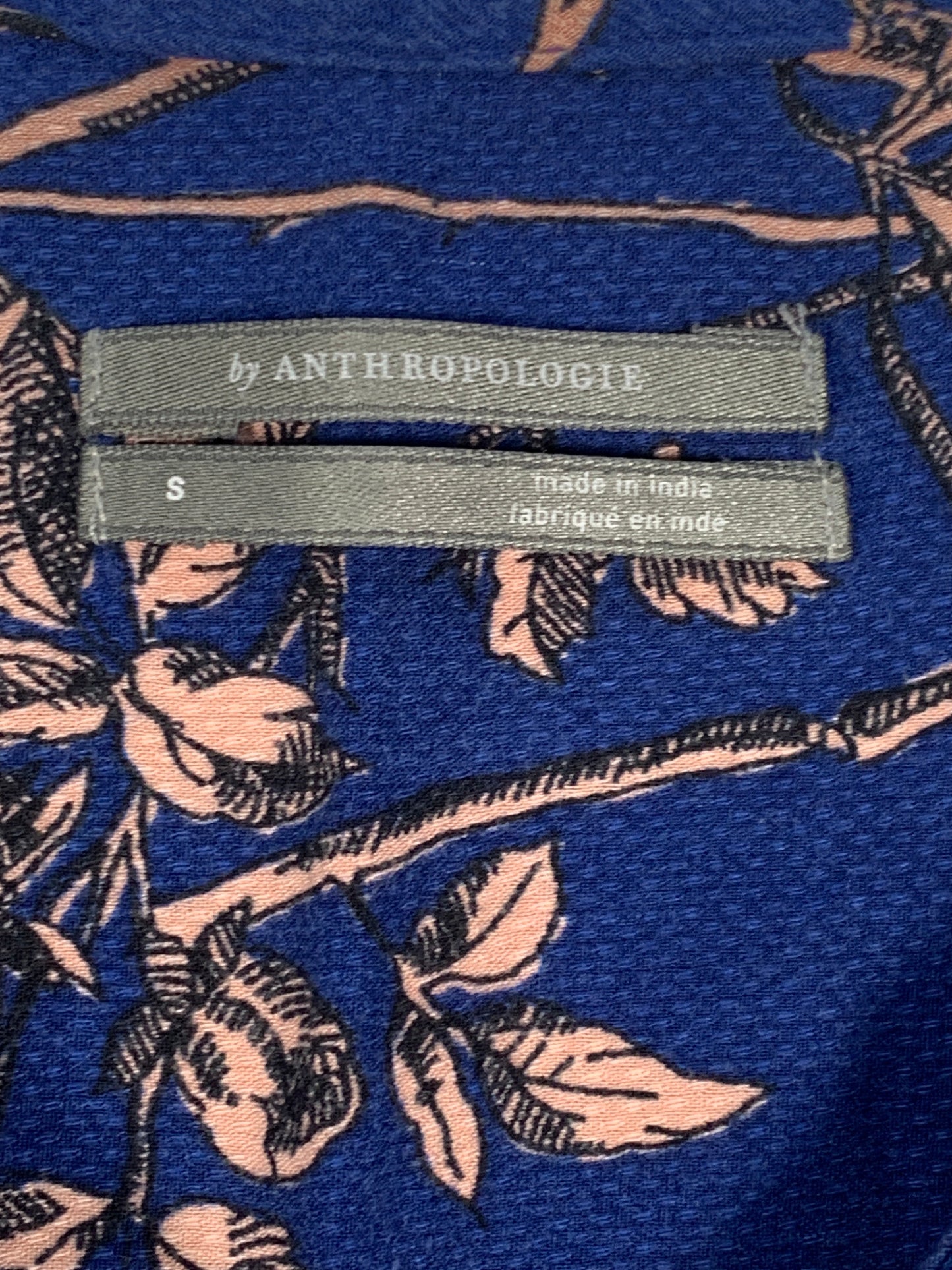 Top Long Sleeve By Anthropologie In Blue & Pink, Size: S