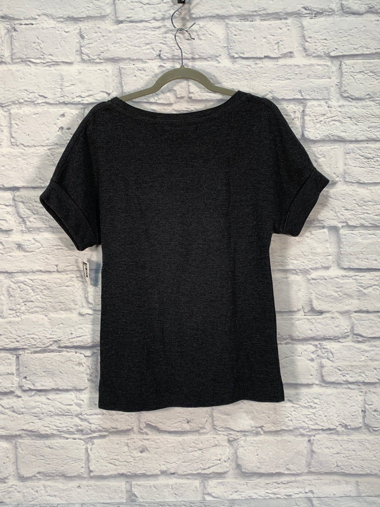 Top Short Sleeve Designer By All Saints In Black & Grey, Size: S