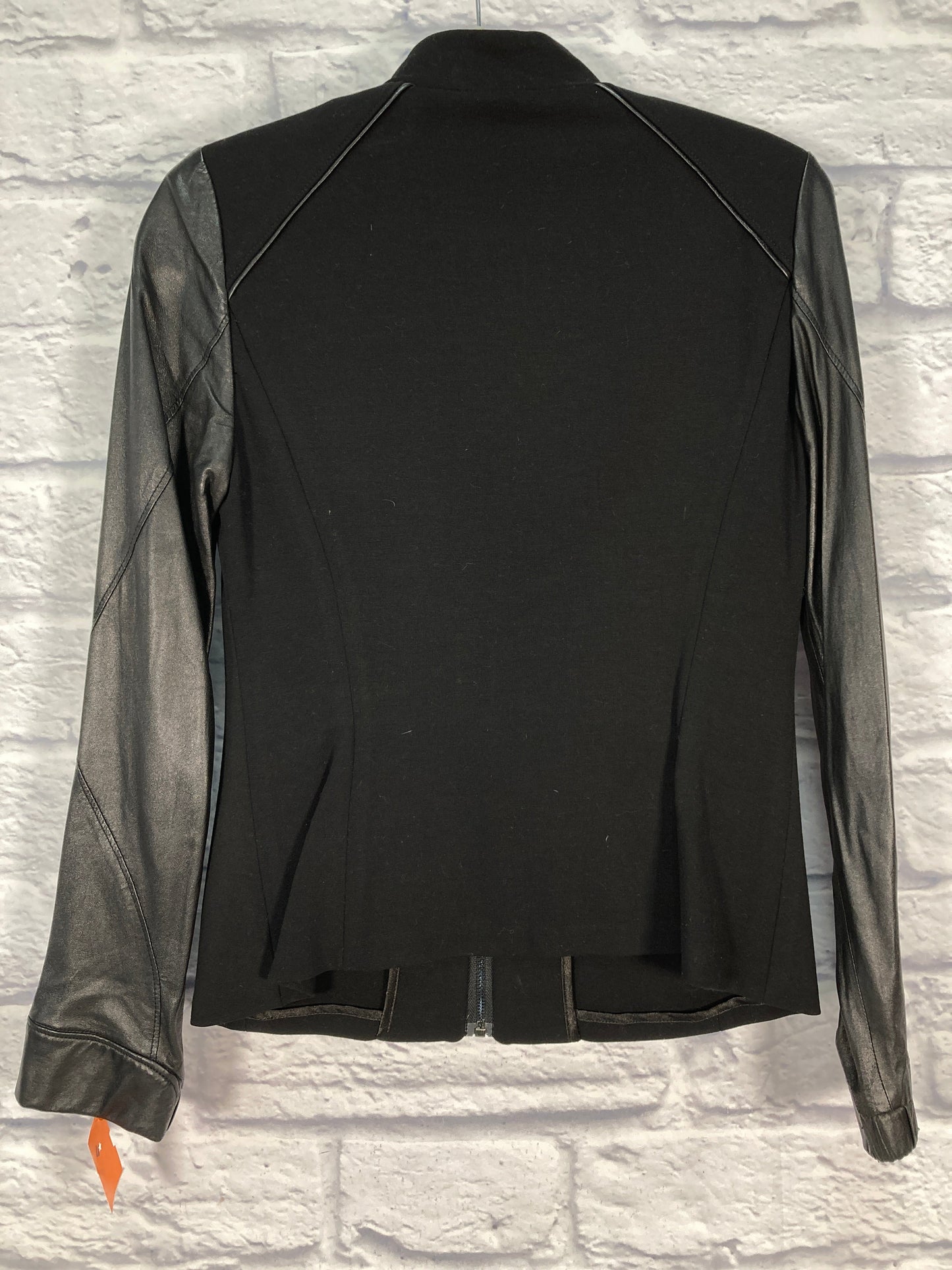 Jacket Moto Leather By Elie Tahari In Black, Size: Xs