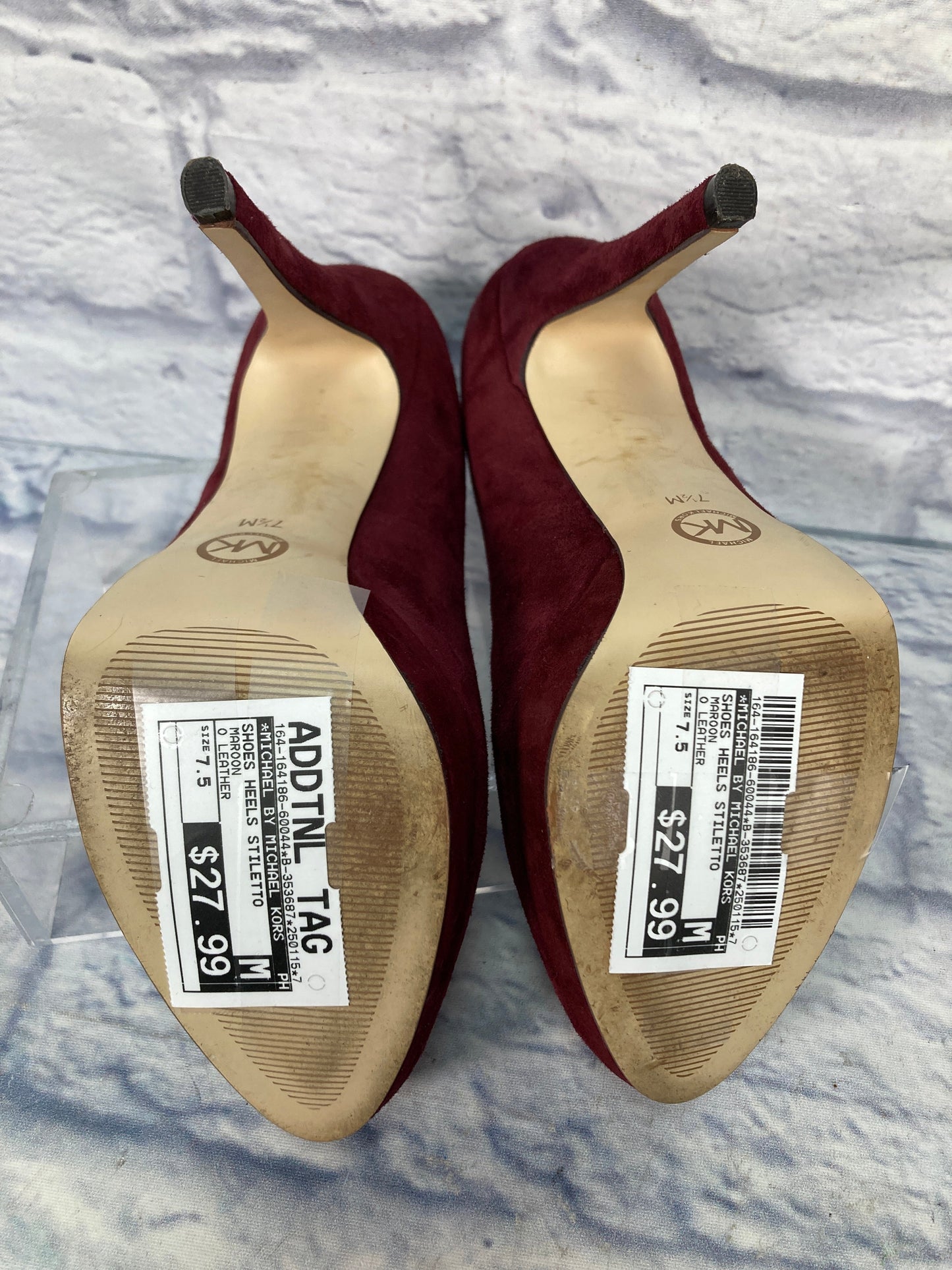 Shoes Heels Stiletto By Michael By Michael Kors In Maroon, Size: 7.5