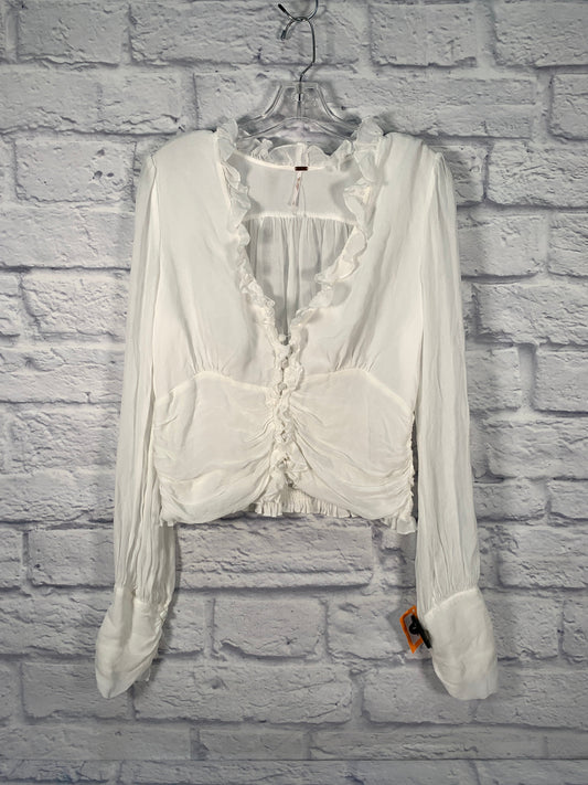 Blouse Long Sleeve By Free People In White, Size: L