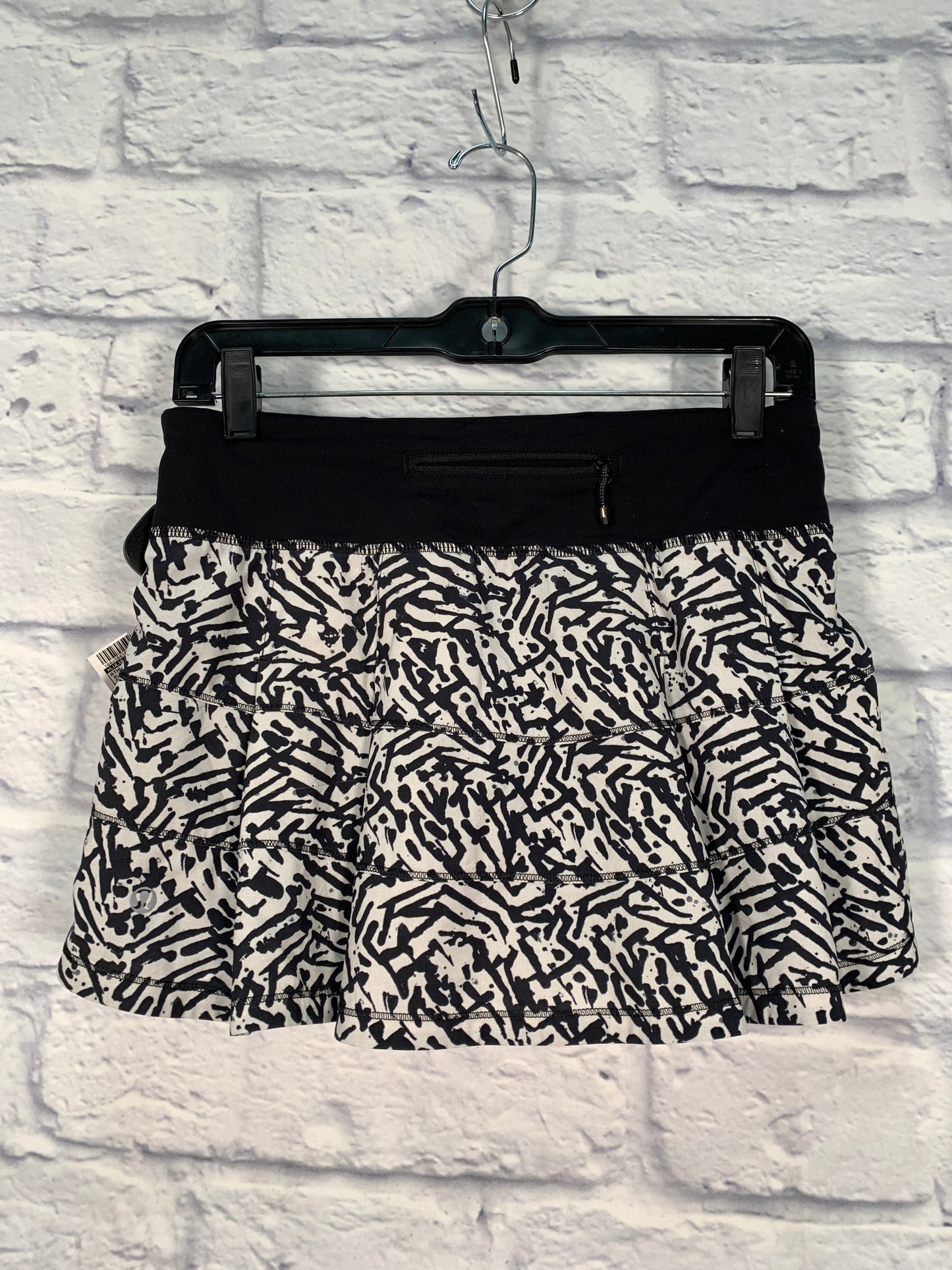 Athletic Skort By Lululemon In Black & White, Size: S