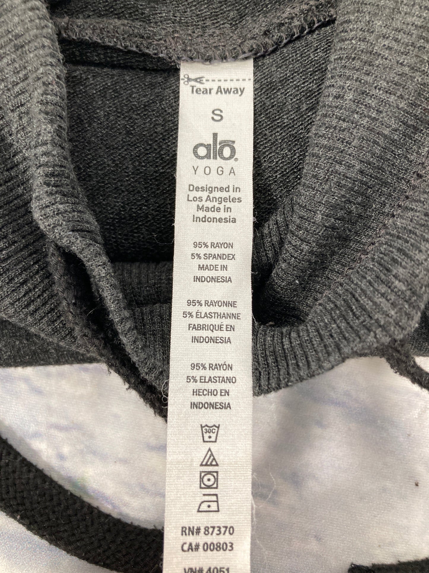 Athletic Top Long Sleeve Hoodie By Alo In Grey, Size: S