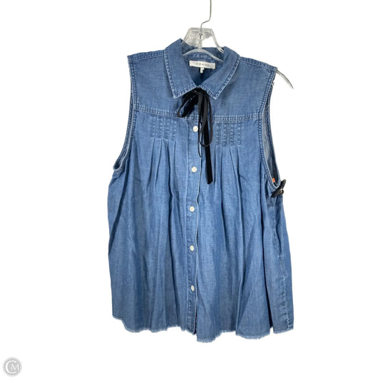 Top Sleeveless By Frame In Blue, Size: M