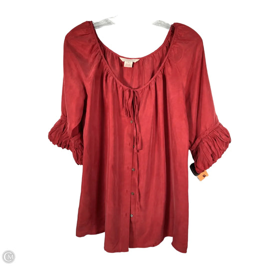 Top Short Sleeve By Sundance In Red, Size: M