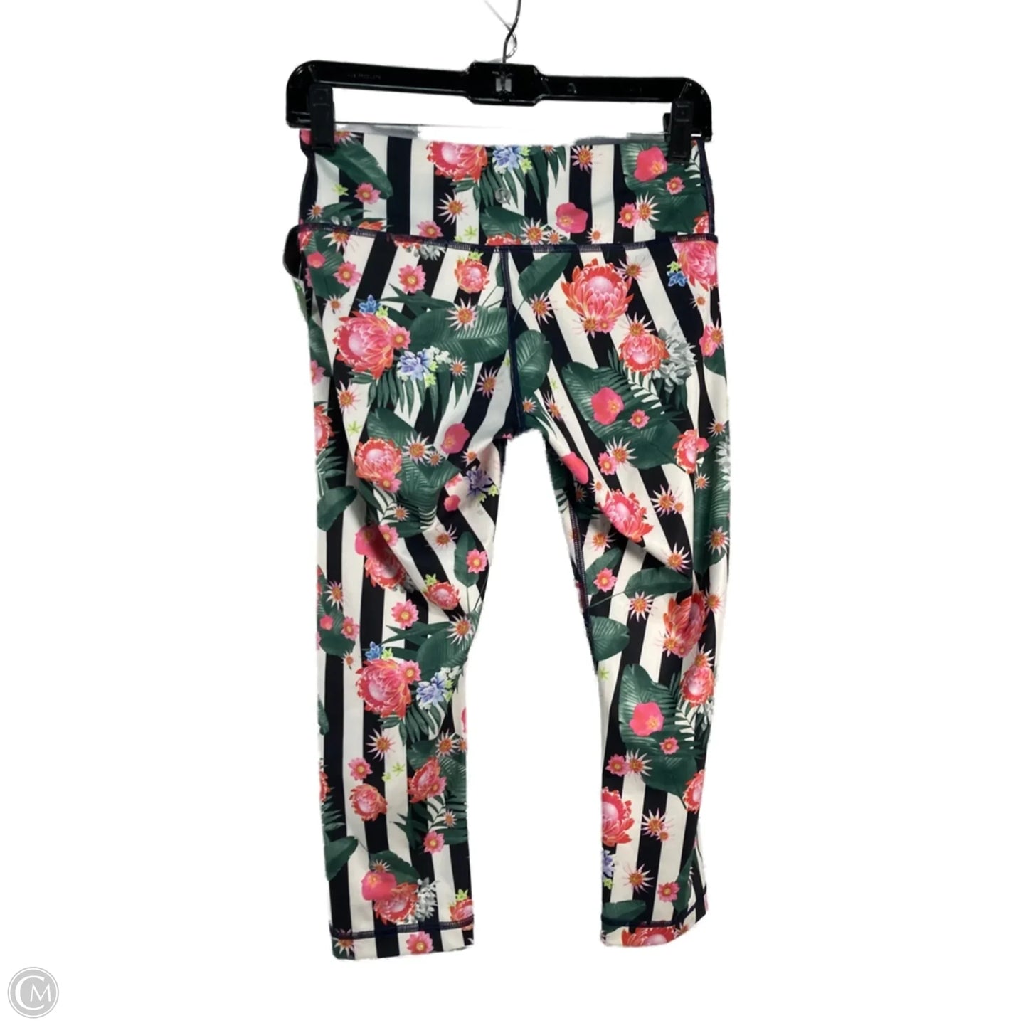 Athletic Leggings By Lululemon In Black & Green, Size: S