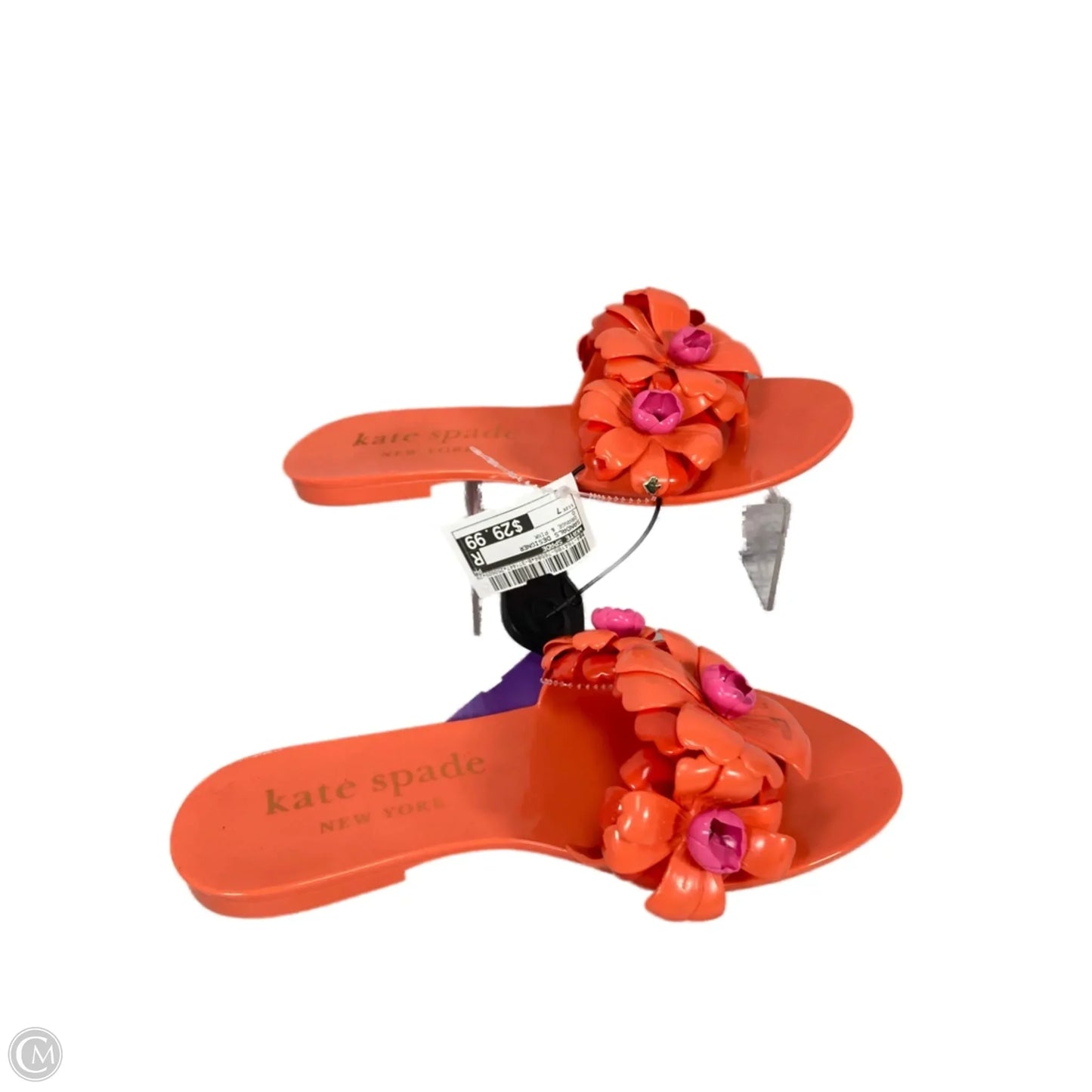Sandals Designer By Kate Spade In Orange & Pink, Size: 7