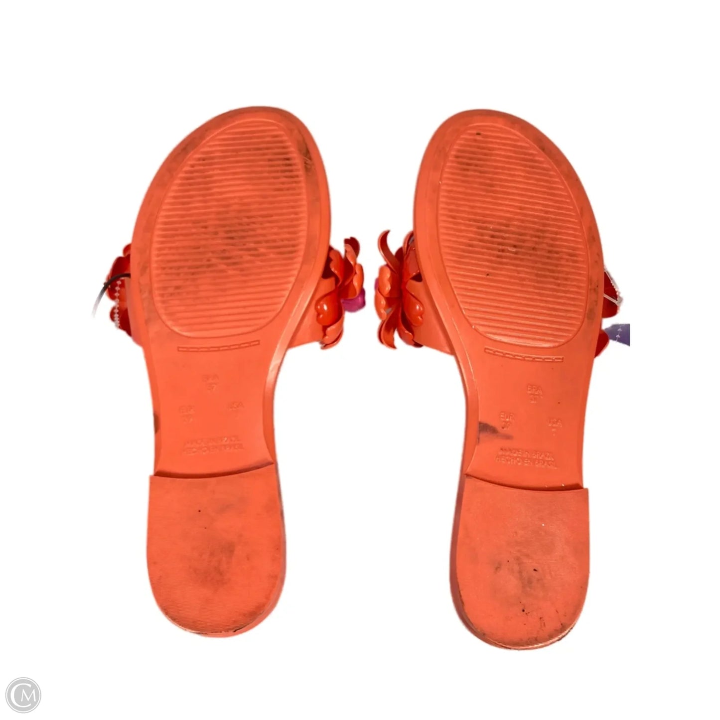 Sandals Designer By Kate Spade In Orange & Pink, Size: 7