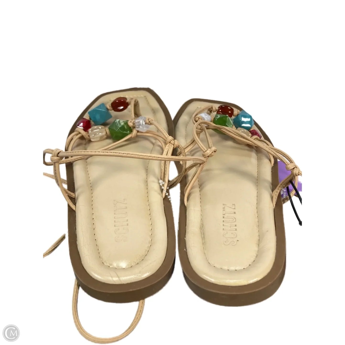 Sandals Flats By Clothes Mentor In Tan, Size: 8