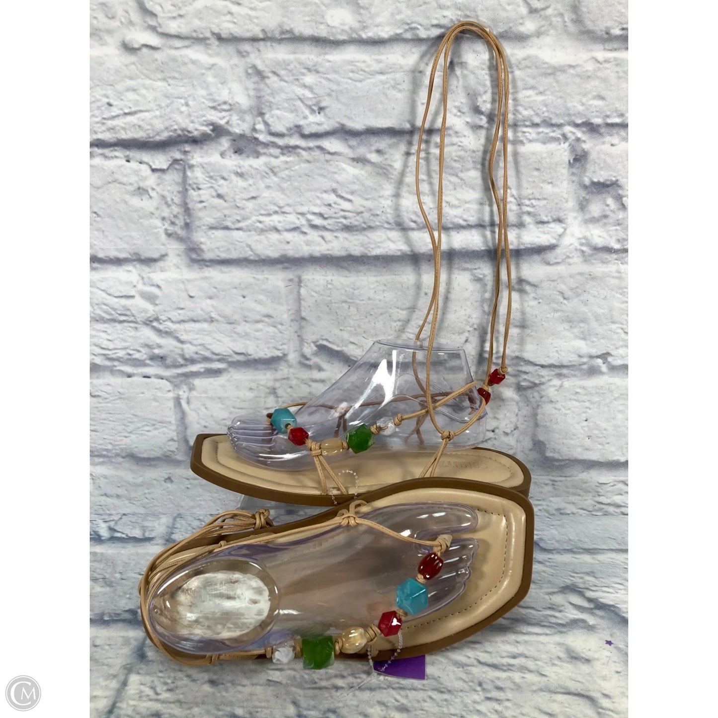 Sandals Flats By Clothes Mentor In Tan, Size: 9.5