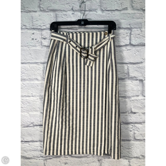 Skirt Midi By Anthropologie In Blue & Cream, Size: 6