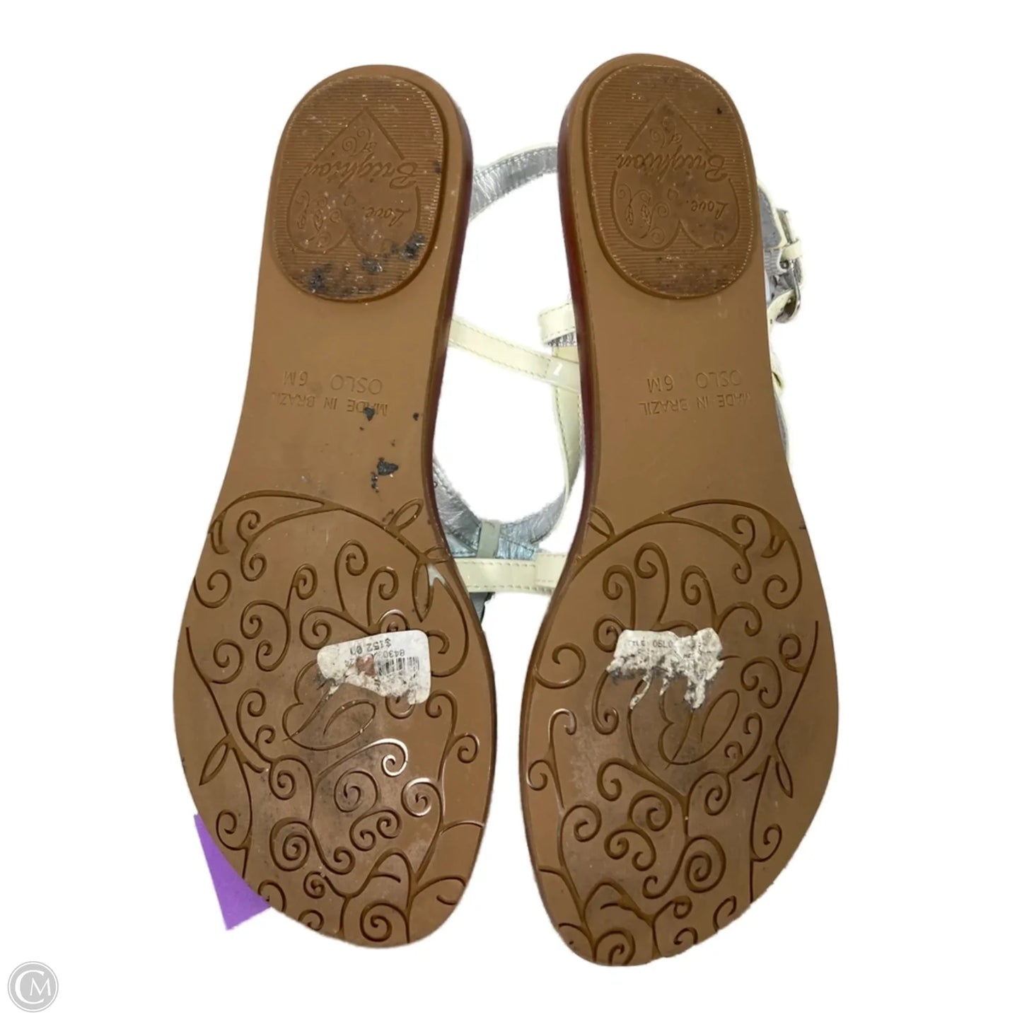 Sandals Flats By Brighton In Silver, Size: 6