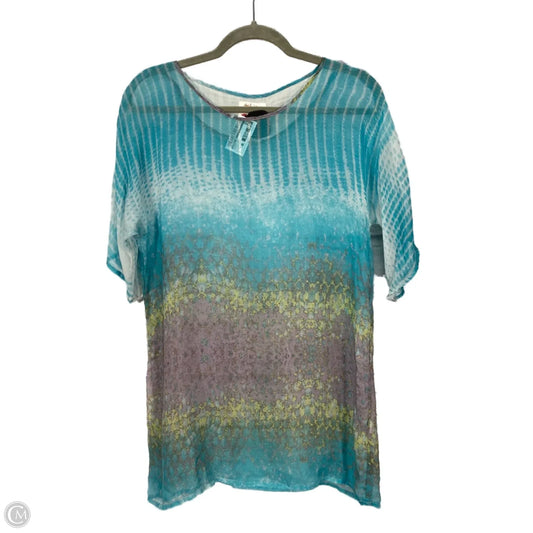 Blouse Short Sleeve By Johnny Was In Blue & Green, Size: S