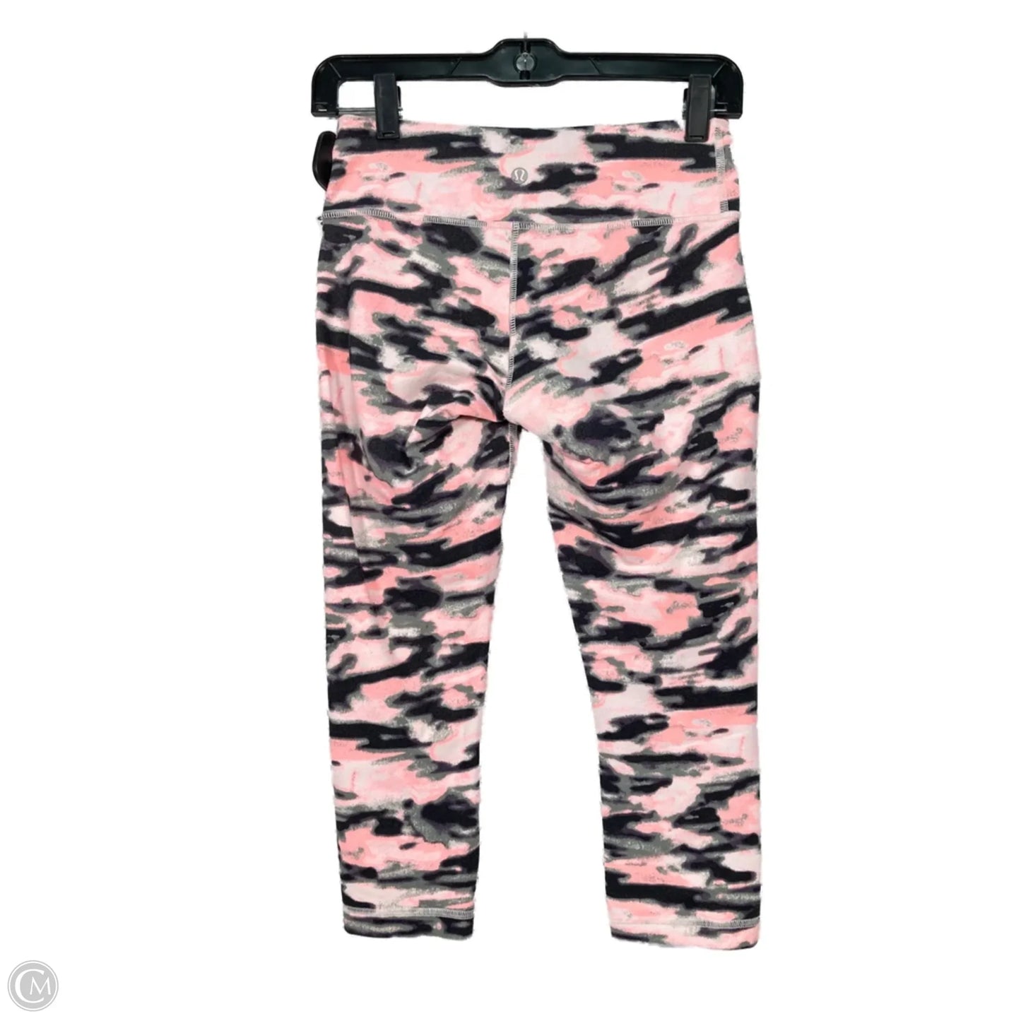 Athletic Capris By Lululemon In Green & Pink, Size: S