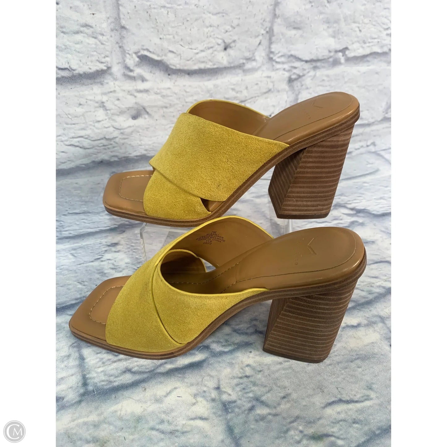 Sandals Heels Block By Marc Fisher In Yellow, Size: 7