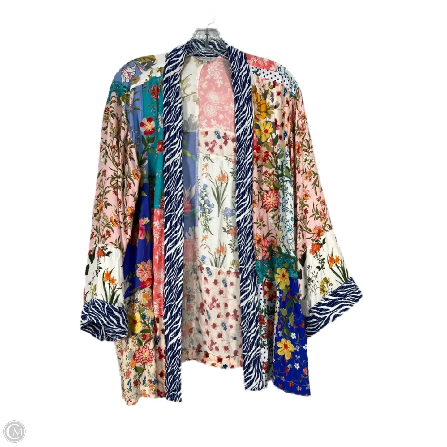 Kimono By John Mark In Blue & Pink, Size: 1x