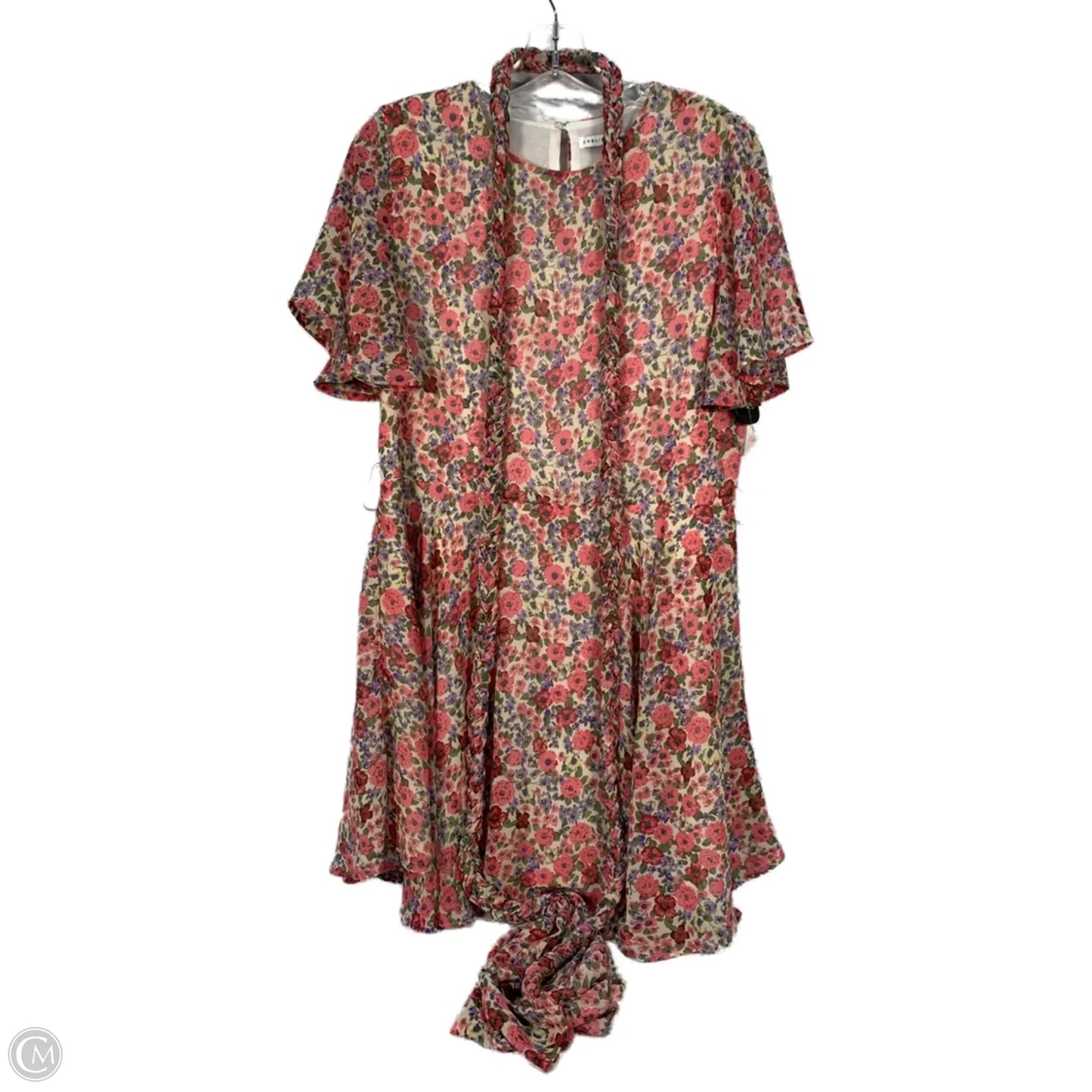 Dress Party Short By English Factory In Cream & Pink, Size: S