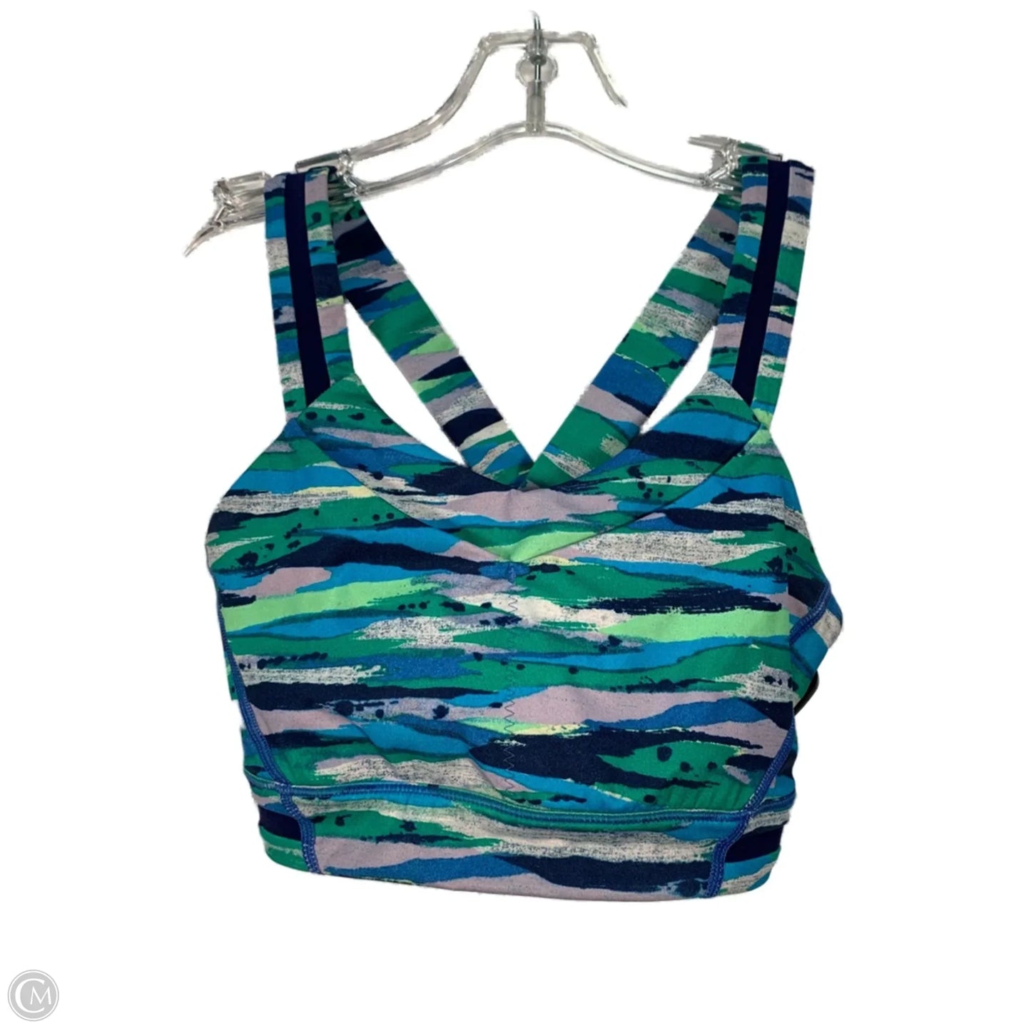 Athletic Bra By Lululemon In Blue & Green, Size: S