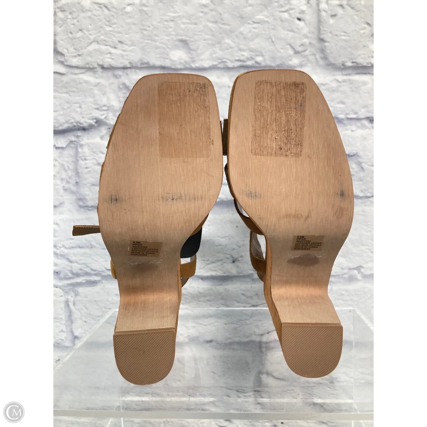 Sandals Heels Block By Splendid In Brown, Size: 9.5