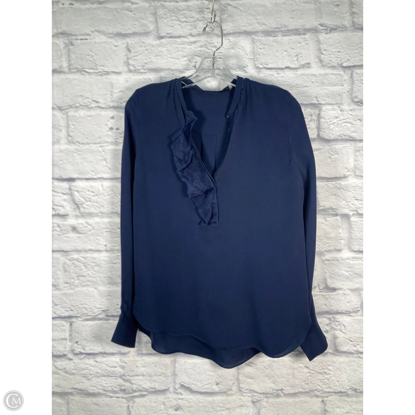 Blouse Long Sleeve By Elie Tahari In Blue, Size: S