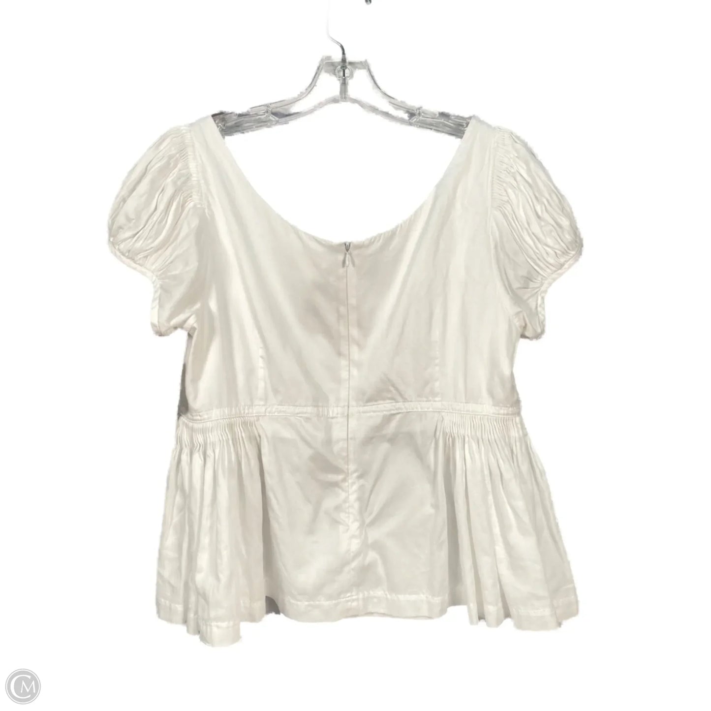 Top Short Sleeve By Rebecca Taylor In White, Size: L