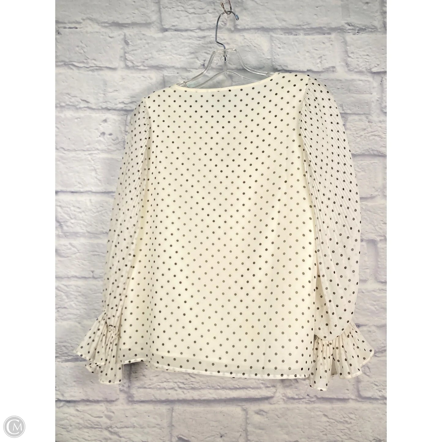 Blouse Long Sleeve By Talbots In Black & Cream, Size: S