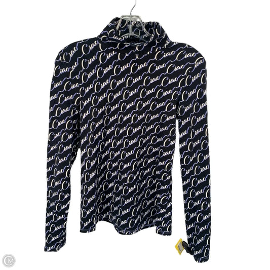 Top Long Sleeve By Maeve In Blue & White, Size: S