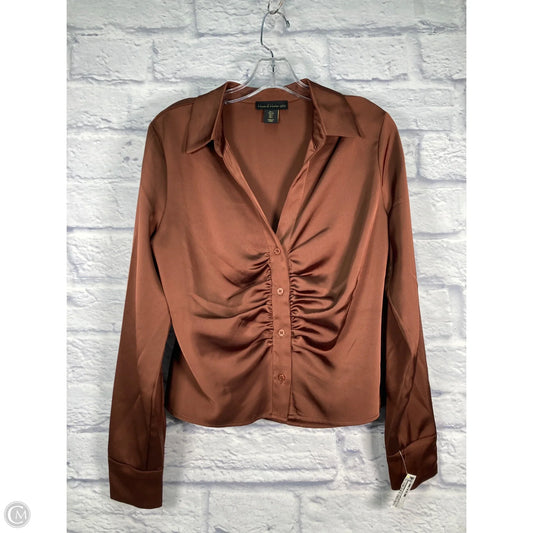 Blouse Long Sleeve By House Of Harlow In Brown, Size: L