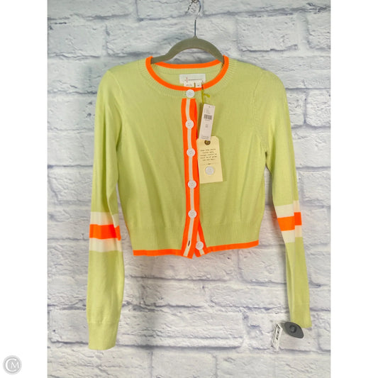 Sweater Cardigan By Anthropologie In Green & Orange, Size: Xs