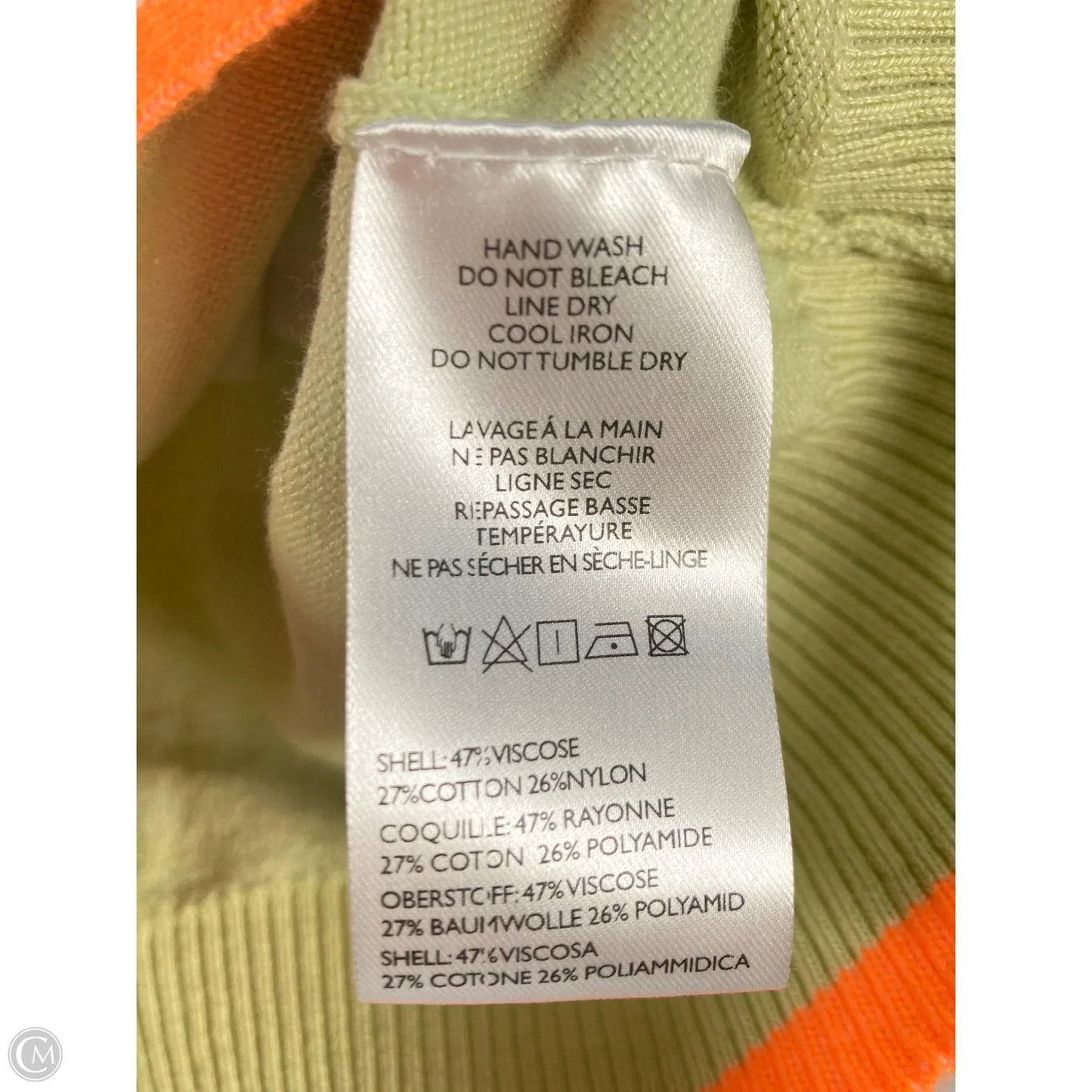 Sweater Cardigan By Anthropologie In Green & Orange, Size: Xs