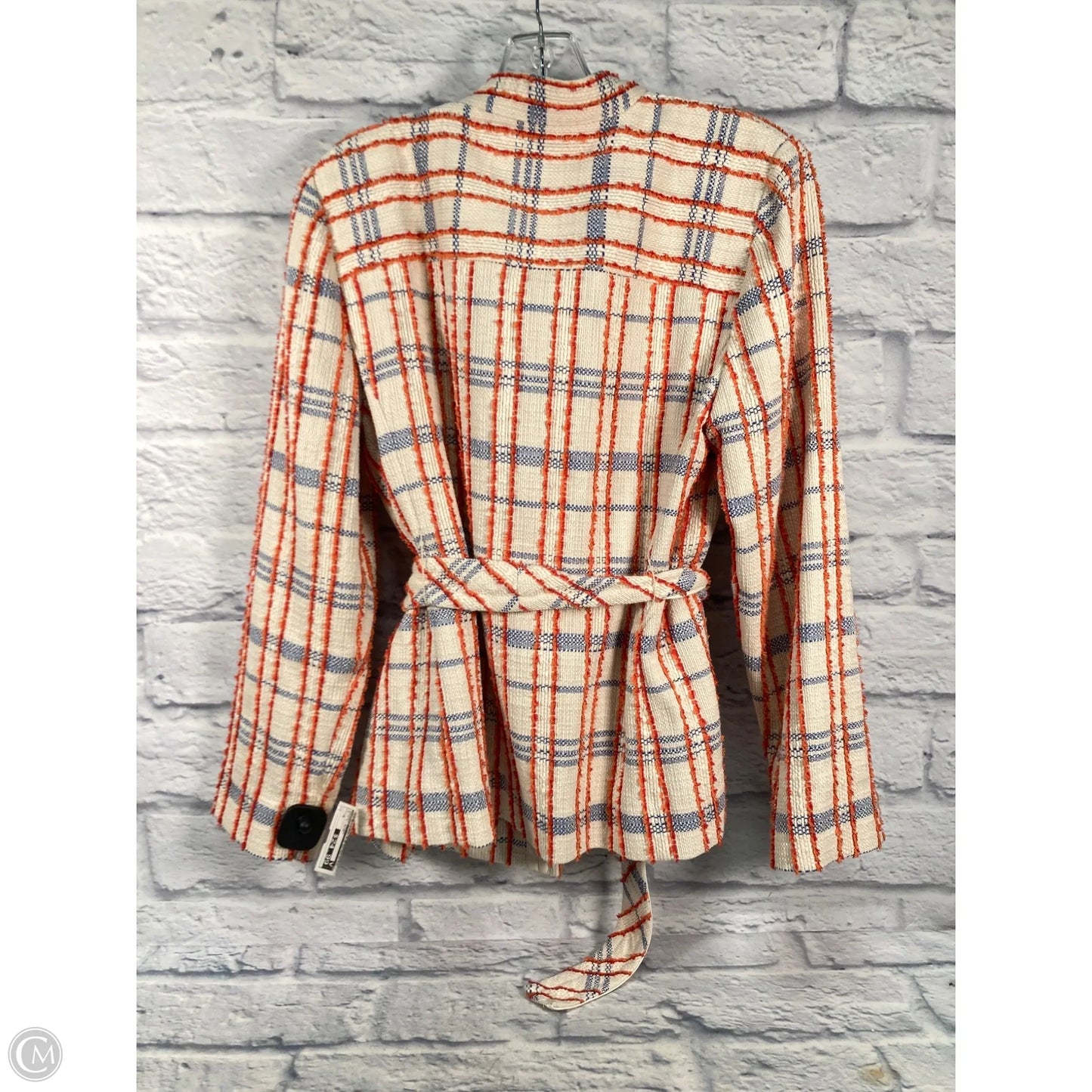 Jacket Other By Chicos In Blue & Cream, Size: M