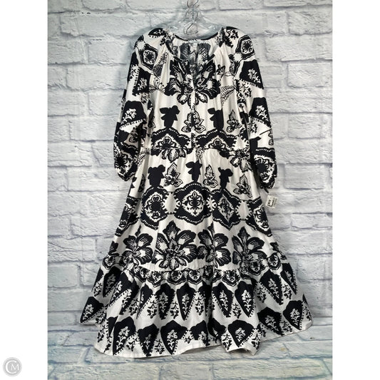 Dress Casual Maxi By Chicos In Black & Cream, Size: S