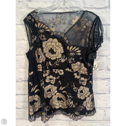 Blouse Short Sleeve By Nanette Lepore In Black & Cream, Size: L
