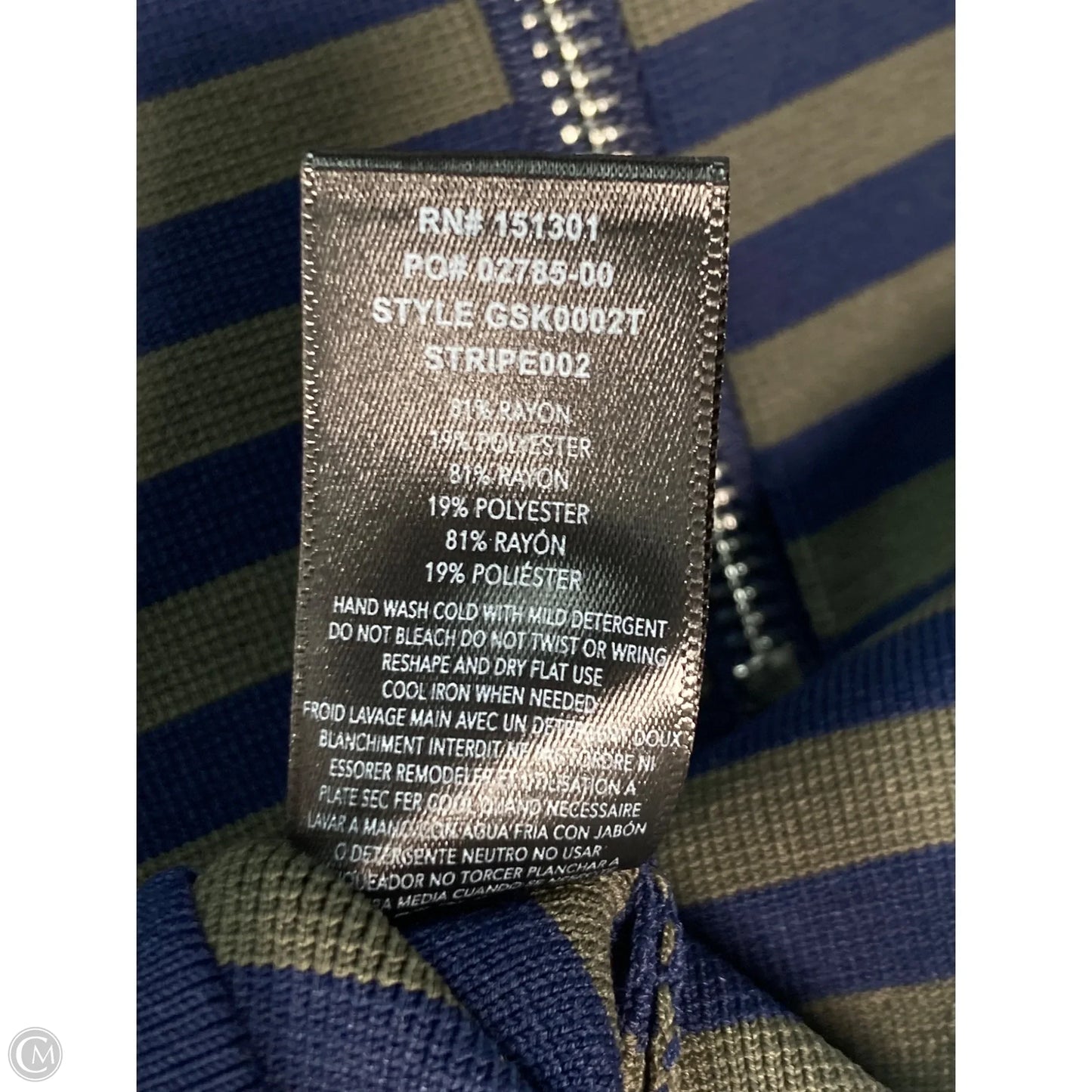 Top Long Sleeve By Good American In Blue & Green, Size: Xs