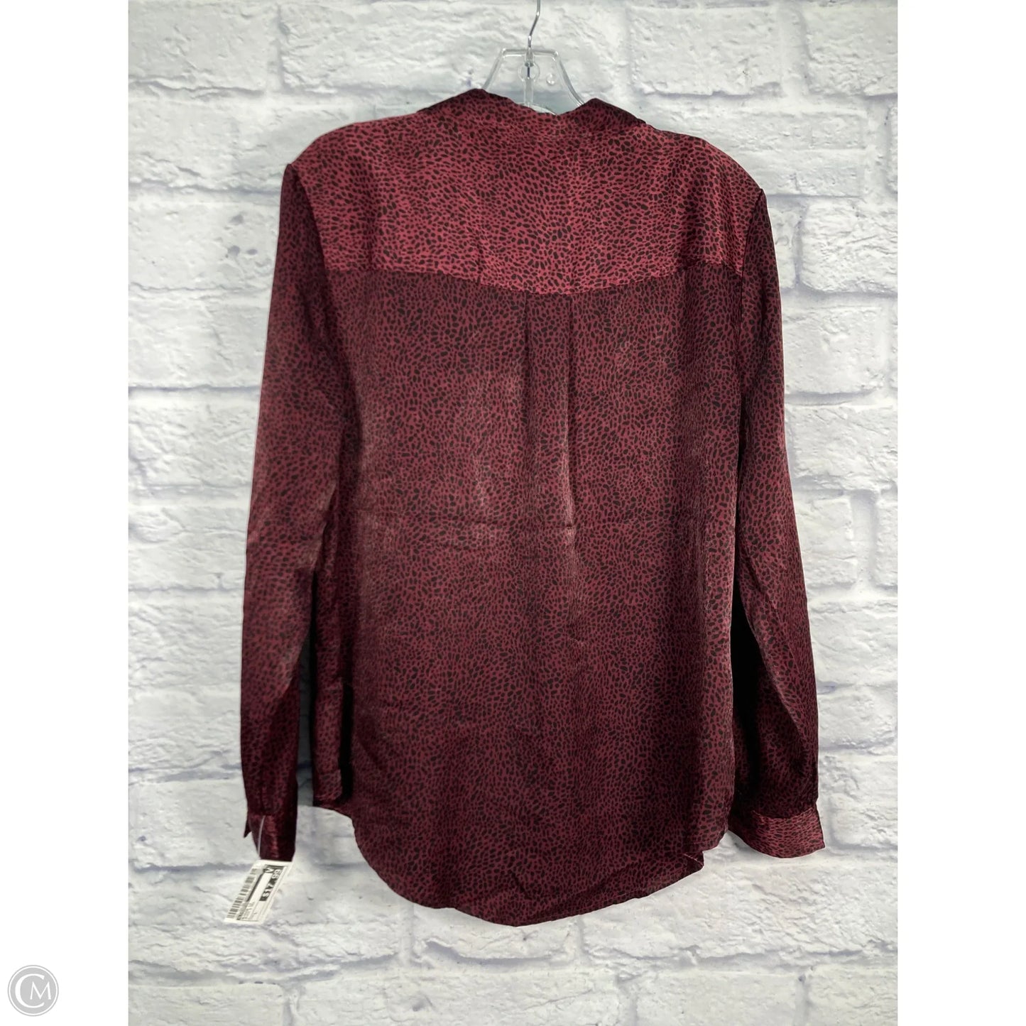Blouse Long Sleeve By Liverpool In Black & Red, Size: L