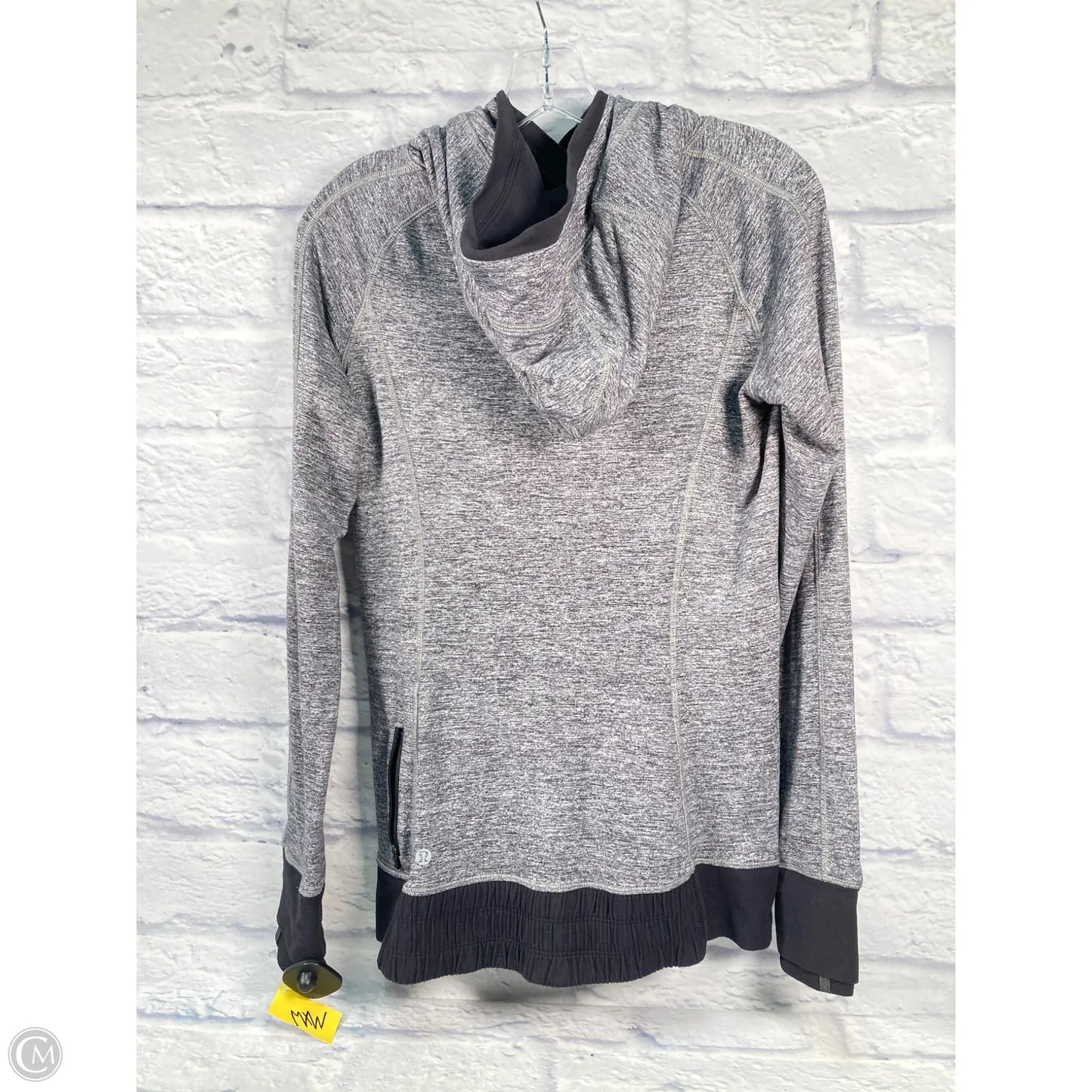 Athletic Jacket By Lululemon In Black & Grey, Size: S