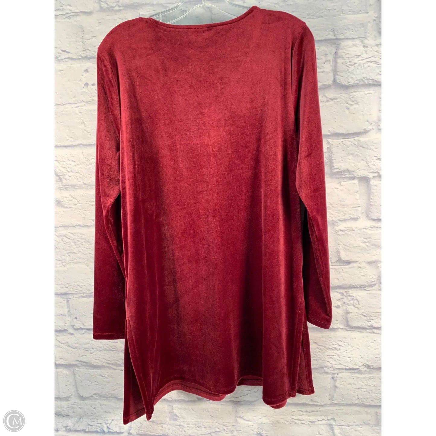 Top Long Sleeve By Pure Jill In Maroon, Size: L