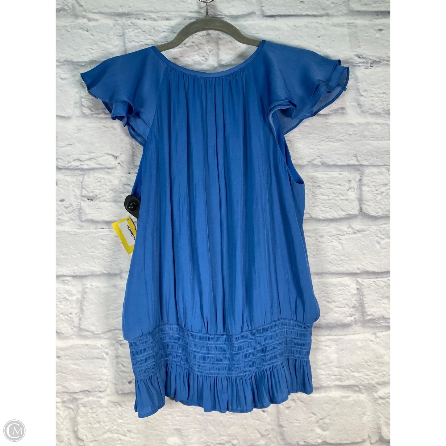 Blouse Short Sleeve By Current Air In Blue, Size: M