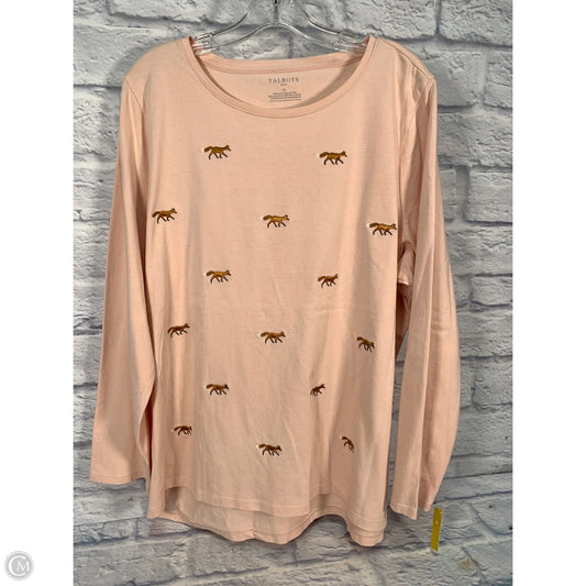 Top Long Sleeve By Talbots In Pink & Tan, Size: 2x