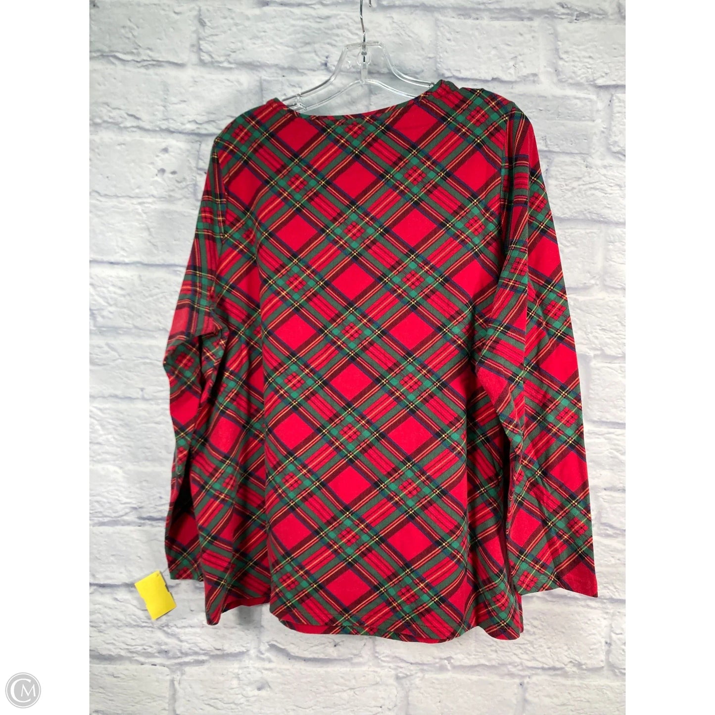 Top Long Sleeve Basic By Talbots In Green & Red, Size: 2x