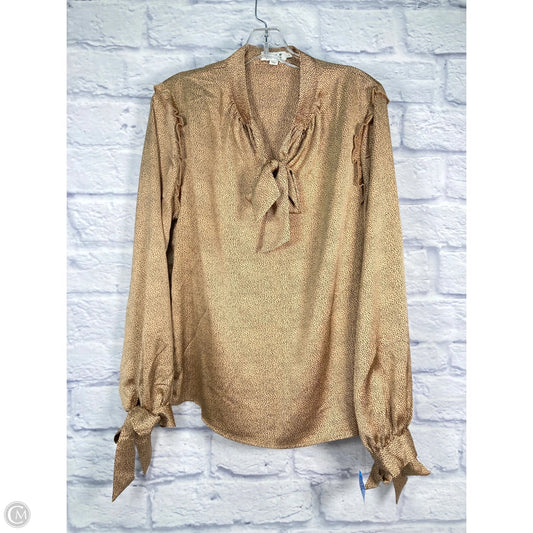 Blouse Long Sleeve By Molly Bracken In Animal Print, Size: L